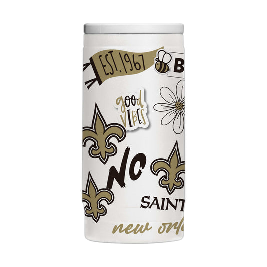 New Orleans Saints 12oz Native Powdercoat SlimCan Coolie - Logo Brands - Flyclothing LLC
