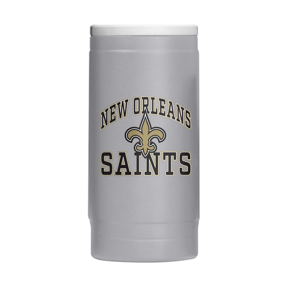 New Orleans Saints 12oz Athletic Powdercoat SlimCan Coolie - Logo Brands - Flyclothing LLC