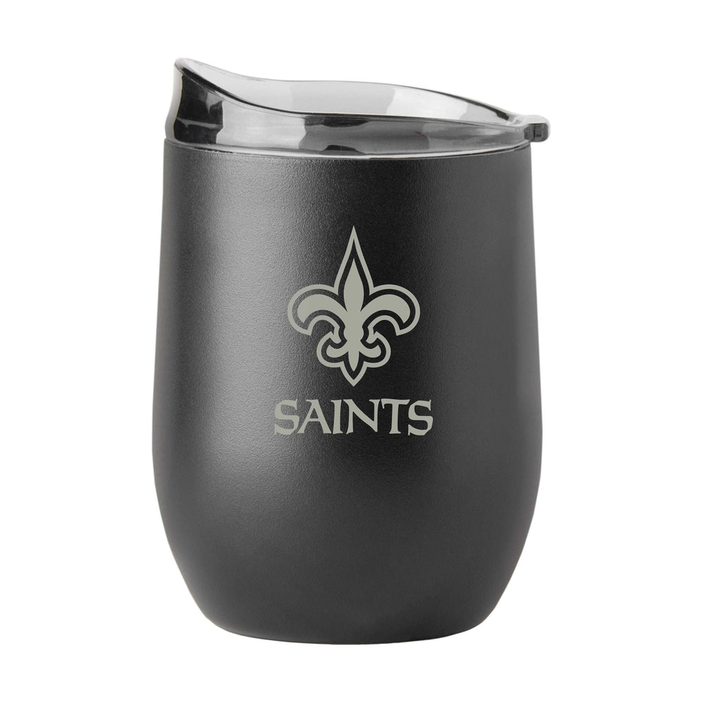 New Orleans Saints GunMetal 16oz Black Powder Curved Beverage - Logo Brands - Flyclothing LLC