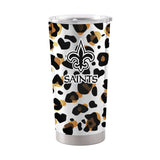 New Orleans Saints 20oz Neutral Leopard Stainless Steel Tumbler - Logo Brands - Flyclothing LLC