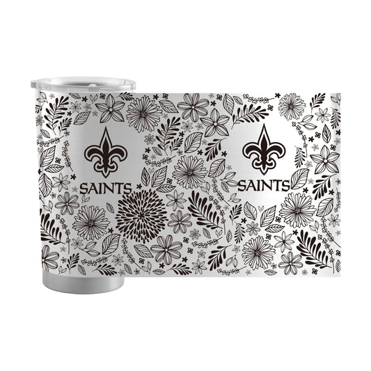 New Orleans Saints 20oz Botanical Stainless Steel Tumbler - Logo Brands - Flyclothing LLC