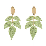 Rattan Woven Leaf Dangle Earrings - Trendsi - Flyclothing LLC