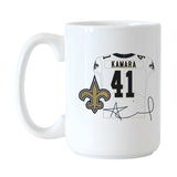 New Orleans Saints Alvin Kamara Jersey 15oz Sublimated Mug - Logo Brands - Flyclothing LLC