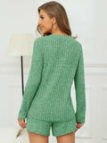 Ribbed Round Neck Top and Shorts Set - Trendsi - Flyclothing LLC