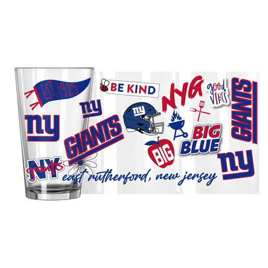 New York Giants 16oz Native Pint Glass - Logo Brands - Flyclothing LLC