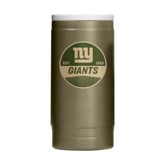 NY Giants Badge Powder Coat Slim Can Coolie - Logo Brands - Flyclothing LLC