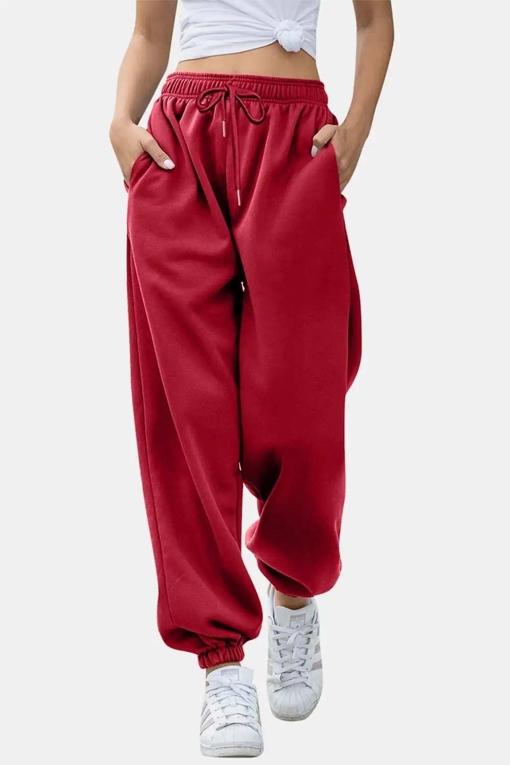 Elastic Waist Joggers with Pockets - Trendsi - Flyclothing LLC