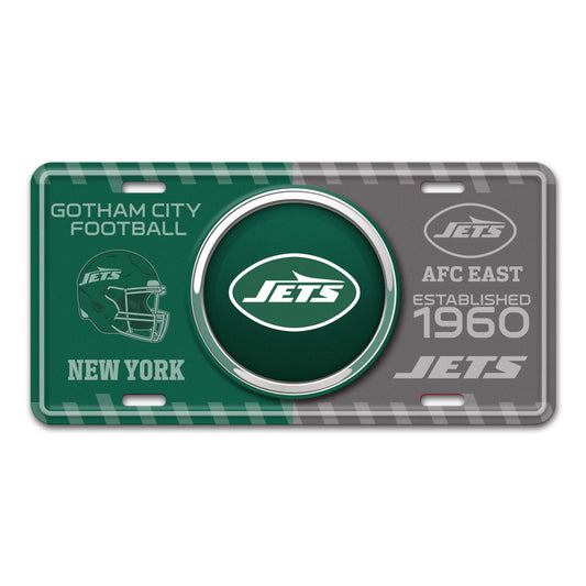 NFL - New York Jets Embossed Metal License Plate - Logo Brands - Flyclothing LLC