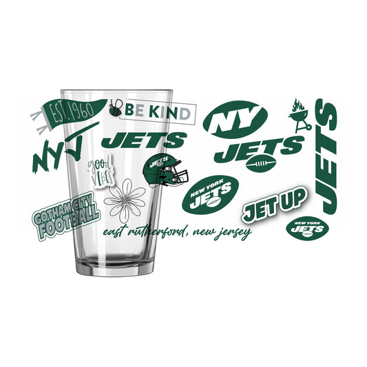 New York Jets 16oz Native Pint Glass - Logo Brands - Flyclothing LLC