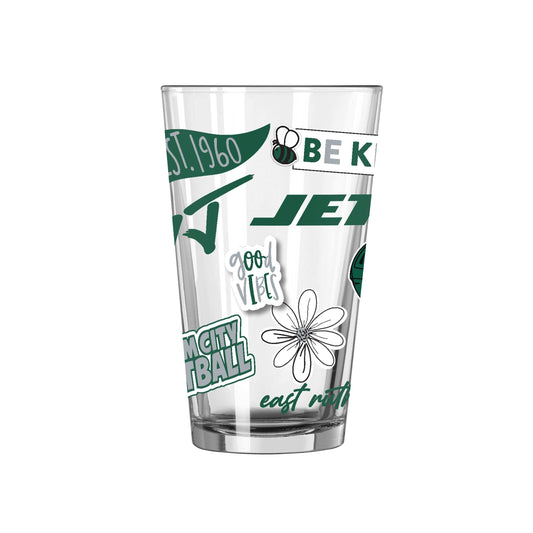 New York Jets 16oz Native Pint Glass - Logo Brands - Flyclothing LLC