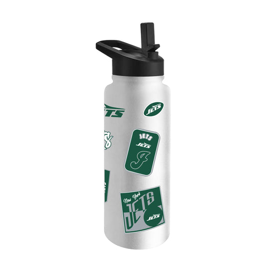 New York Jets White 34oz Dream Weave Quencher Bottle - Logo Brands - Flyclothing LLC