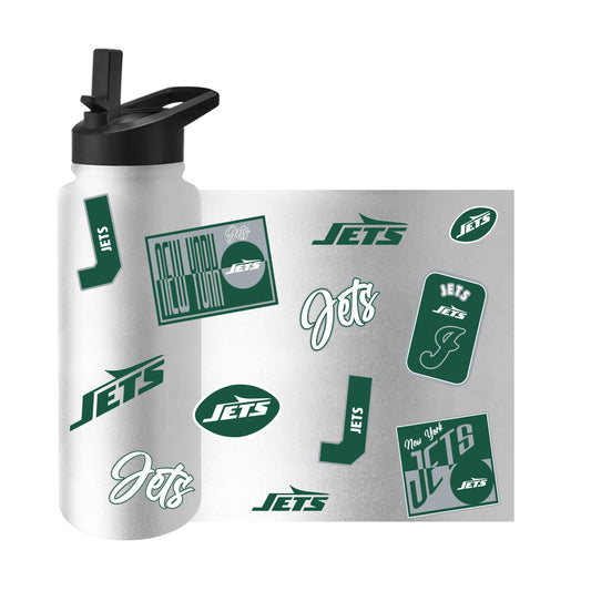 New York Jets White 34oz Dream Weave Quencher Bottle - Logo Brands - Flyclothing LLC