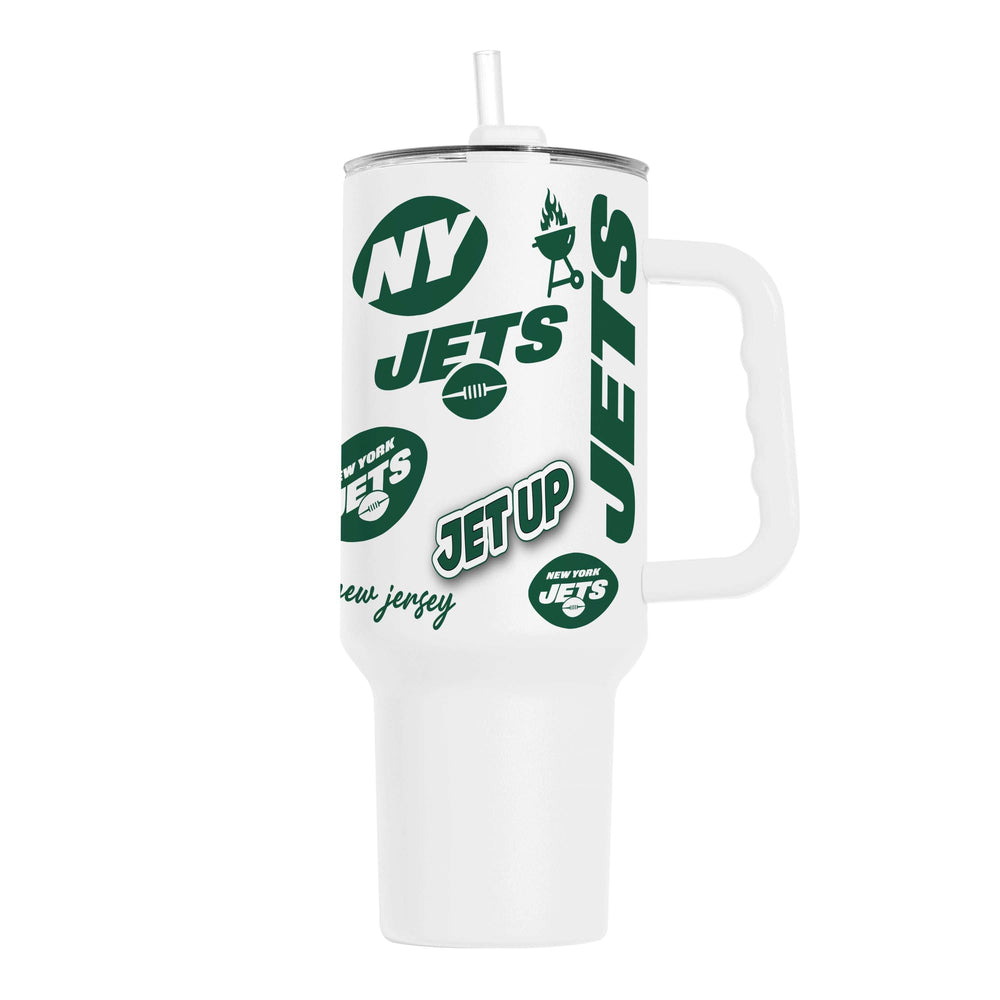 New York Jets 40oz Native Powder Coat Tumbler - Logo Brands - Flyclothing LLC