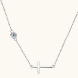 Cross 925 Sterling Silver Moissanite Necklace - Trendsi - Flyclothing LLC