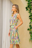 Sew In Love Full Size Stripe Tied Sleeveless Dress with Side Pockets - Trendsi - Flyclothing LLC