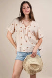 VERY J Flower Embroidered Woven Blouse - Trendsi - Flyclothing LLC