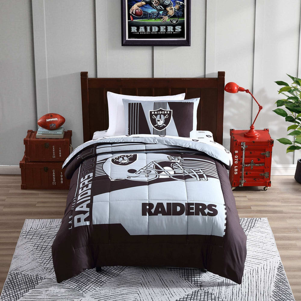 Las Vegas Raiders Status Bed In A Bag Twin - Logo Brands - Flyclothing LLC