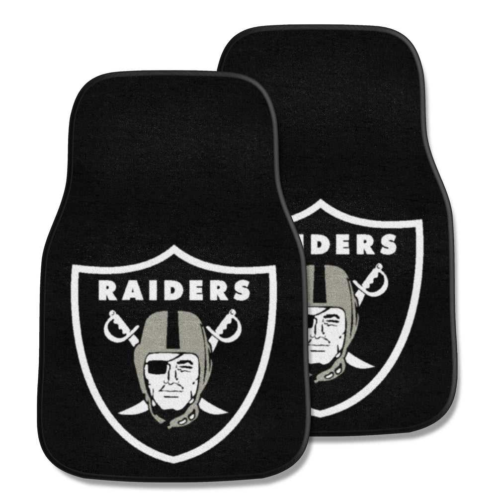 NFL - Las Vegas Raiders 2-pc Carpet Car Mat Set - Logo Brands - Flyclothing LLC