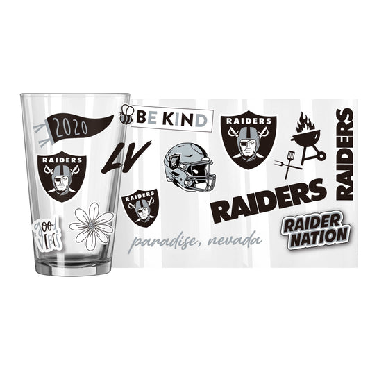 Las Vegas Raiders 16oz Native Pint Glass - Logo Brands - Flyclothing LLC
