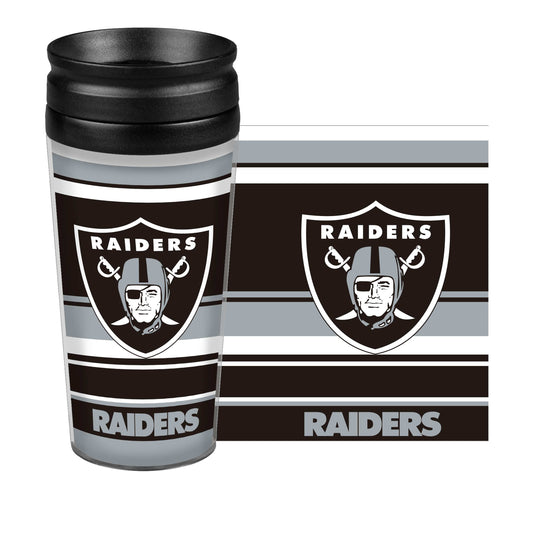 Las Vegas Raiders 14oz Horizontal Plastic Travel Tumbler - Logo Brands - Flyclothing LLC