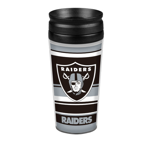 Las Vegas Raiders 14oz Horizontal Plastic Travel Tumbler - Logo Brands - Flyclothing LLC