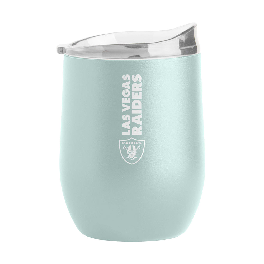 Las Vegas Raiders 16oz Vertical Powder Coat Curved Beverage - Logo Brands - Flyclothing LLC