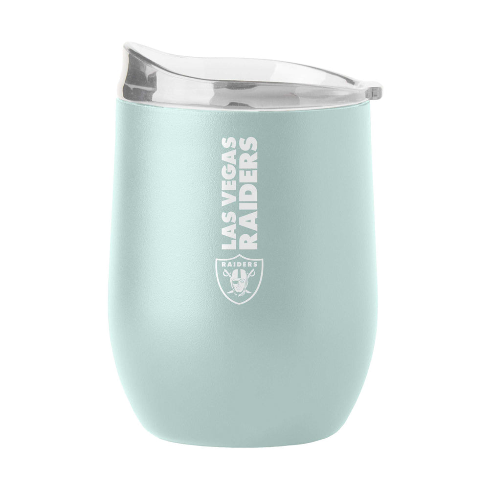 Las Vegas Raiders 16oz Vertical Powder Coat Curved Beverage - Logo Brands - Flyclothing LLC