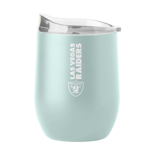 Las Vegas Raiders 16oz Vertical Powder Coat Curved Beverage - Logo Brands - Flyclothing LLC