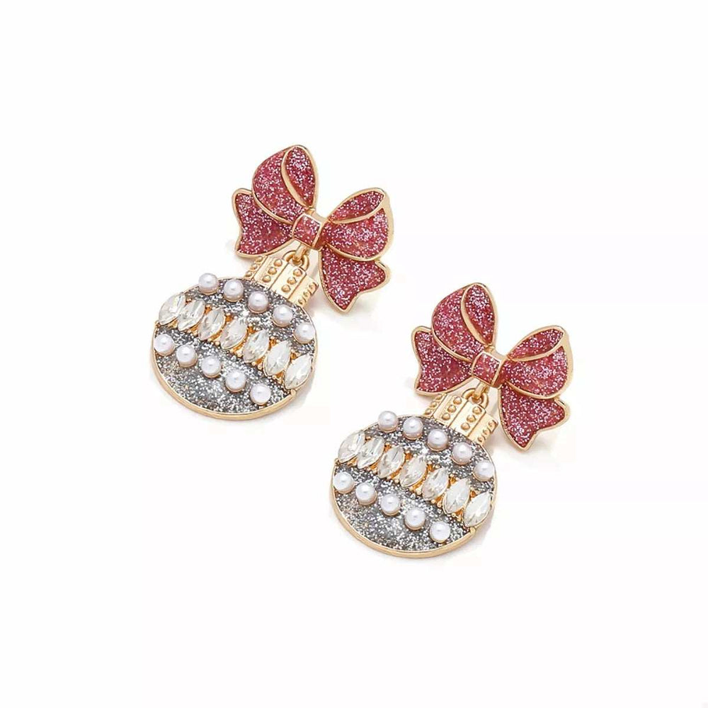 Bowknot Christmas Drop Earrings - Trendsi - Flyclothing LLC