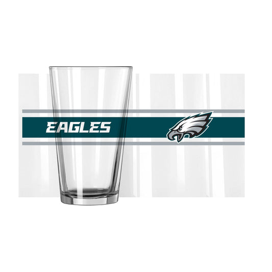 Philadelphia Eagles 16oz Stripe Pint Glass - Logo Brands - Flyclothing LLC