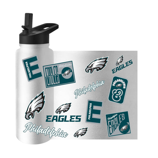 Philadelphia Eagles White 34oz Dream Weave Quencher Bottle - Logo Brands - Flyclothing LLC