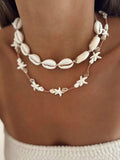 2 Piece Shell Charm Necklace - Trendsi - Flyclothing LLC