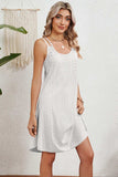 Eyelet Scoop Neck Double Strap Dress - Trendsi - Flyclothing LLC