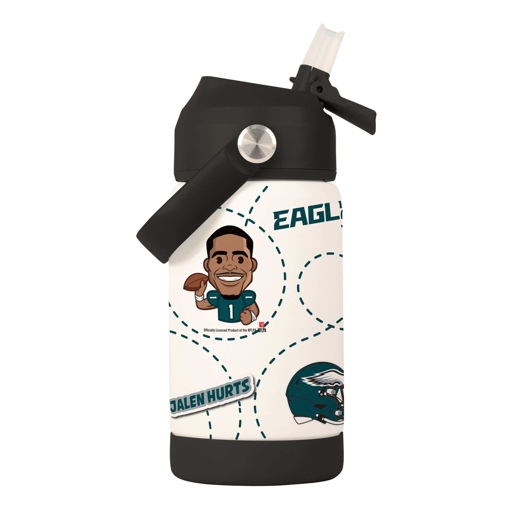 Philadelphia Eagles Jalen Hurts Caricature 12oz SS Kids Bottle - Logo Brands - Flyclothing LLC