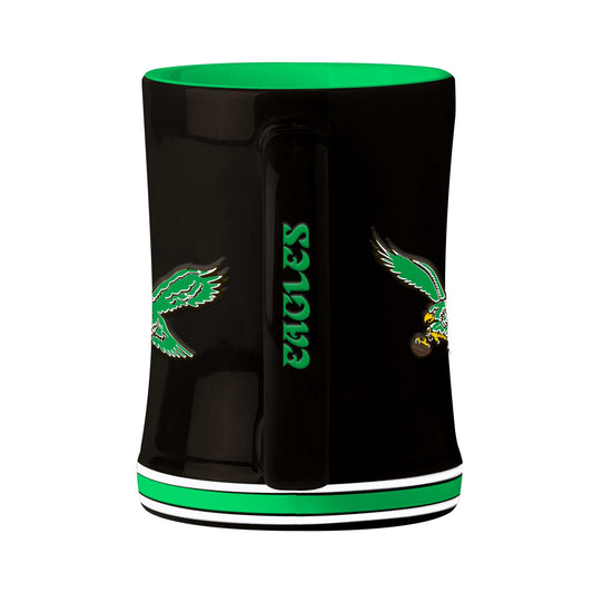 Philadelphia Eagles Retro Black 14oz Relief Mug - Logo Brands - Flyclothing LLC