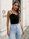 Sweetheart Neck Cropped Cami - Trendsi - Flyclothing LLC
