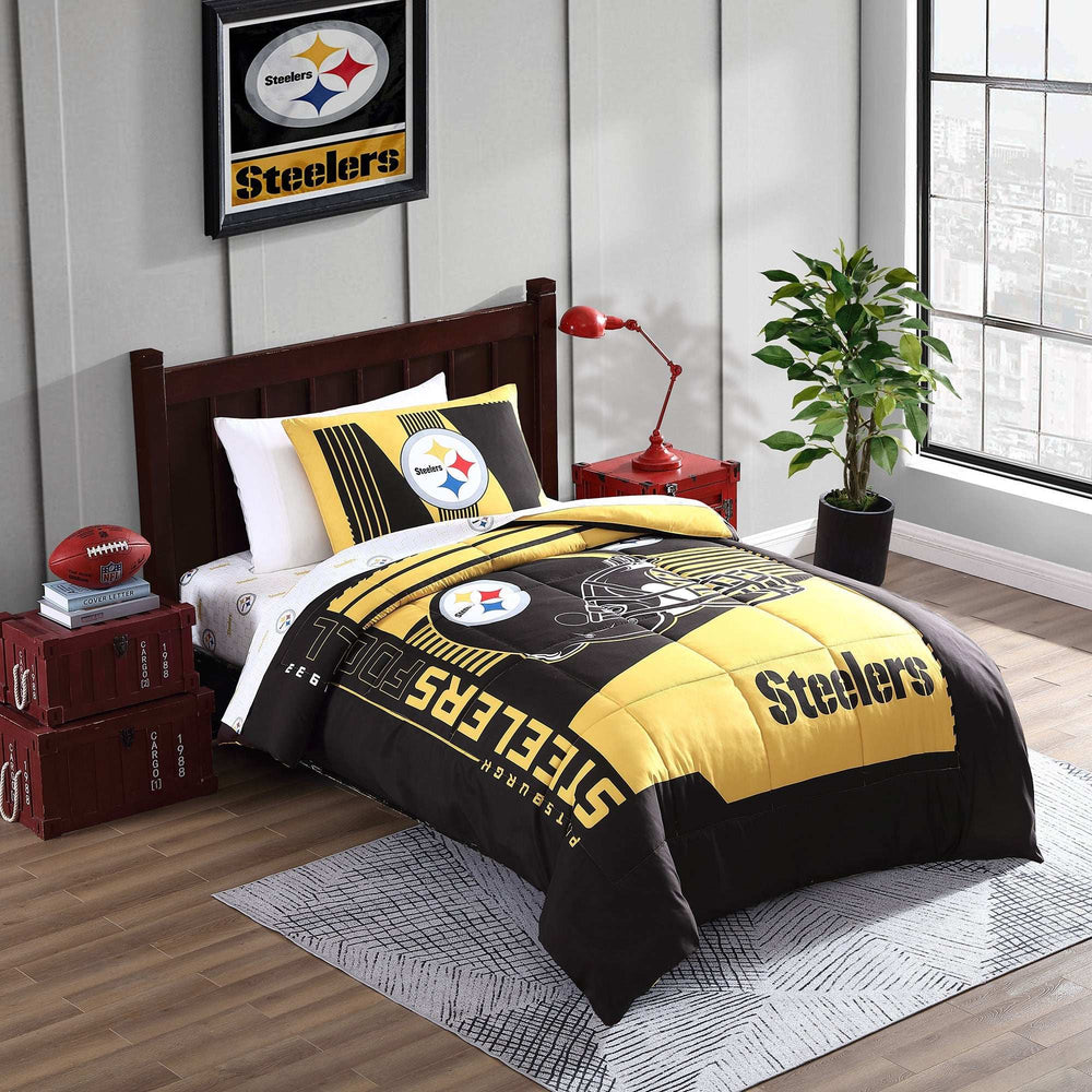 Pittsburgh Steelers Status Bed In A Bag Twin - Logo Brands - Flyclothing LLC