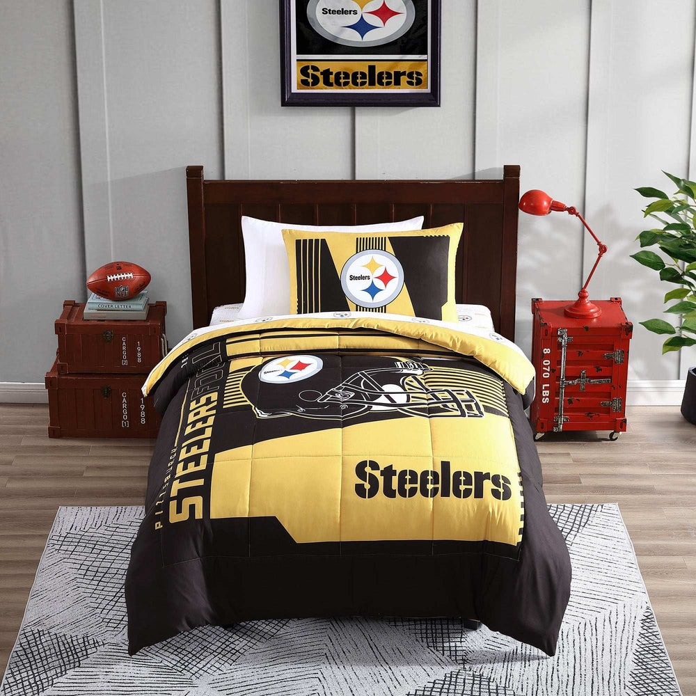 Pittsburgh Steelers Status Bed In A Bag Twin - Logo Brands - Flyclothing LLC