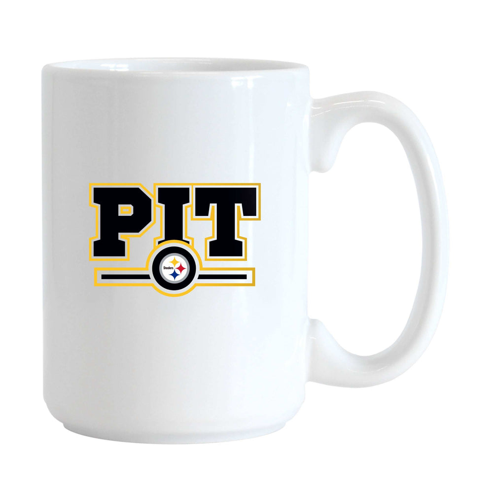 Pittsburgh Steelers 15oz Letterman Sublimated Mug - Logo Brands - Flyclothing LLC