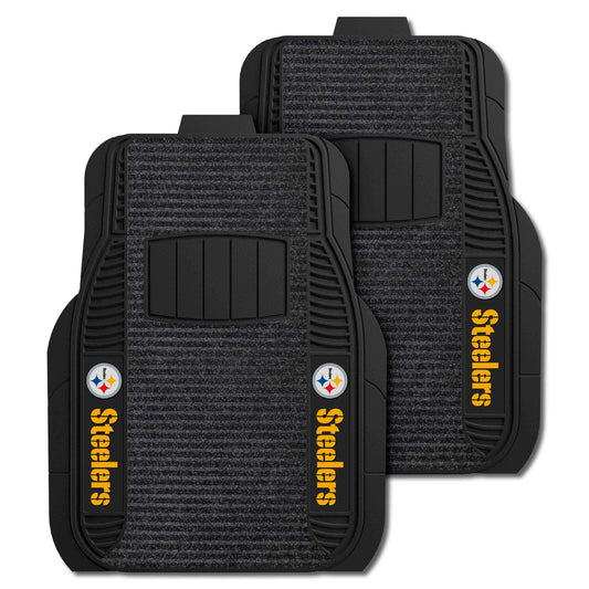 NFL - Pittsburgh Steelers 2-pc Deluxe Car Mat Set - Logo Brands - Flyclothing LLC