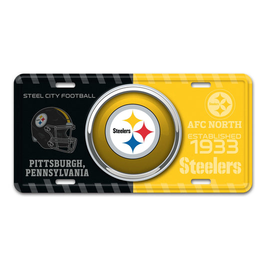 NFL - Pittsburgh Steelers Embossed Metal License Plate - Logo Brands - Flyclothing LLC