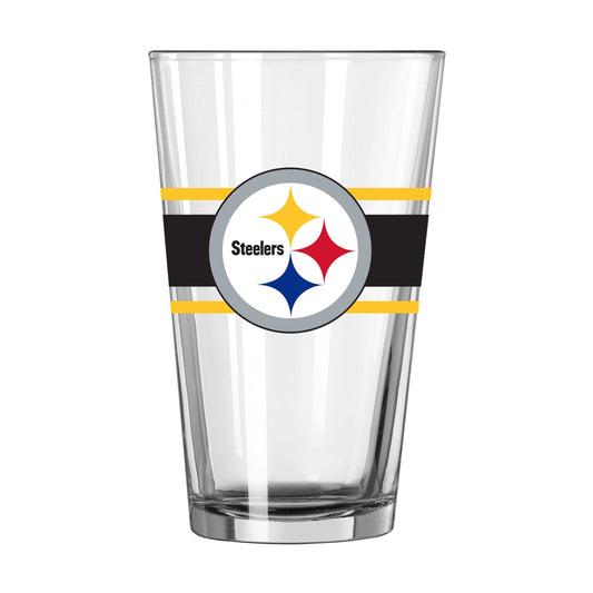 Pittsburgh Steelers 16oz Stripe Pint Glass - Logo Brands - Flyclothing LLC