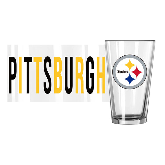 Pittsburgh Steelers 16oz Overtime Pint Glass - Logo Brands - Flyclothing LLC