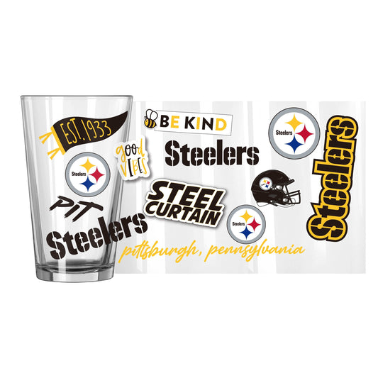 Pittsburgh Steelers 16oz Native Pint Glass - Logo Brands - Flyclothing LLC