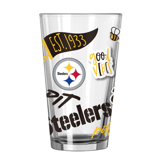 Pittsburgh Steelers 16oz Native Pint Glass - Logo Brands - Flyclothing LLC