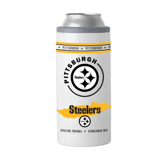 Pittsburgh Steelers 12oz 1C Slim Can Coolie - Logo Brands - Flyclothing LLC