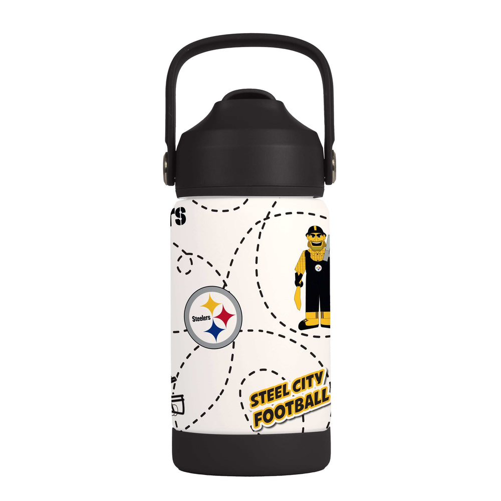 Pittsburgh Steelers 12oz Mascot SS Kids Bottle - Logo Brands - Flyclothing LLC