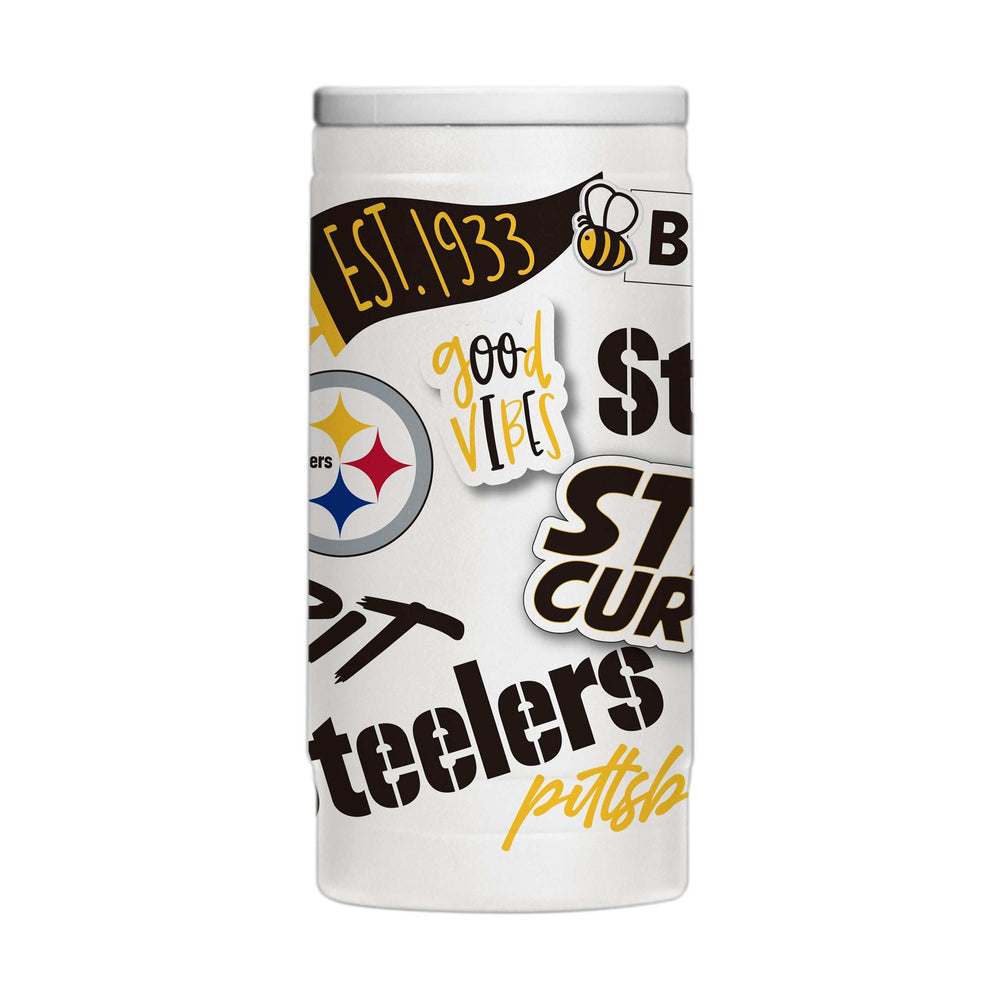 Pittsburgh Steelers 12oz Native Powdercoat SlimCan Coolie - Logo Brands - Flyclothing LLC