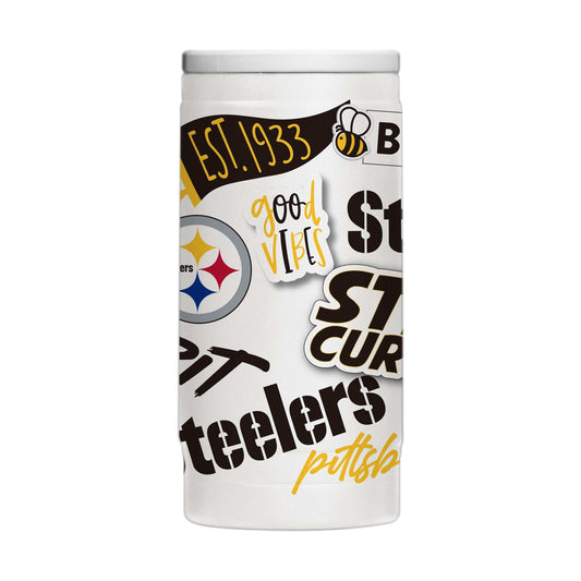 Pittsburgh Steelers 12oz Native Powdercoat SlimCan Coolie - Logo Brands - Flyclothing LLC