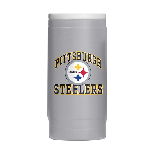 Pittsburgh Steelers 12oz Athletic Powdercoat SlimCan Coolie - Logo Brands - Flyclothing LLC